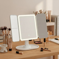 루나미러 탁상용 메이크업 폴드형 무선 조명 거울(일반/2배/3배) LM-
