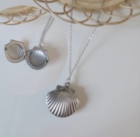 [봄밤달] 조개 로켓 목걸이 (써지컬스틸) / 조가비 해변 사진 뚜껑