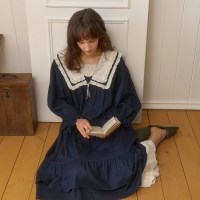 그레테 긴팔 원피스 네이비 (21수)