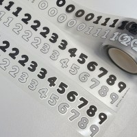 라연팬시 연필 숫자 블랙화이트 투명 키스컷 마스킹테이프