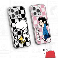 스누피 프렌즈 런 패턴 젤리 케이스