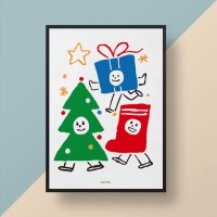 겨울 친구들 M 인테리어 디자인 포스터 크리스마스 연말