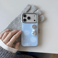 Winter Polka-dot 에폭시 실버 범퍼 케이스 (Icy Blue)