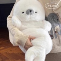 귀여운 동물 잠자는 화이트 통통 물범 큰 대형 인형
