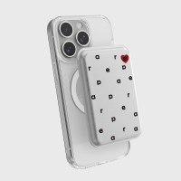 로고 패턴-SILVER(맥세이프-레더 카드지갑)