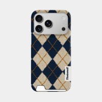 vintage knit argyle [카드수납 폰케이스]