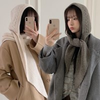 에루 울 꽈배기 니트 머플러 바라클라바 (25HA030)