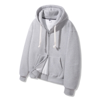 [더블코튼/기모] 앨빈클로 무지 오버핏 투웨이 후드 집업 AZH863