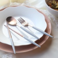 보겐 에펠 로즈골드 어린이 숟가락 젓가락 포크 세트