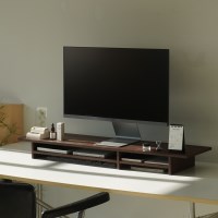 우드 모니터받침대 듀얼 노트북선반