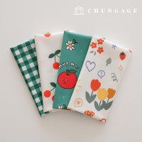 원단패키지 사과 자투리원단 체크천 인형 강아지 옷만들기 4종 219