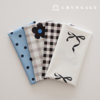 원단패키지 리본 자투리원단 체크천 인형 강아지 옷만들기 4종 216