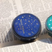 Velvet Ribbon Blue Shining Gold Foil Masking Tape