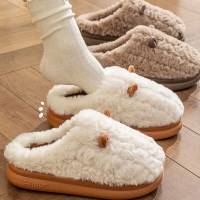겨울 털 슬리퍼 보온 거실화 미끄럼방지 사무실 실내화