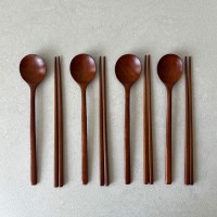 니코트 우드 보름달 수저 4인 세트