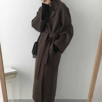 롱 모직 클래식 카라 코트