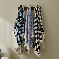 더블리 체커팝 양털 극세사 담요 3size 3컬러