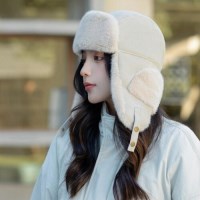 [홍은]여성 털 군밤 모자 귀마개 있음 겨울 따뜻한 모자