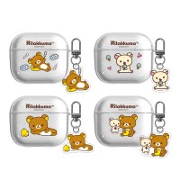 리락쿠마 데일리 에어팟3/4세대 투명 젤리 케이스+키링 세트