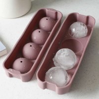 원형 아이스볼 몰드 실리콘 얼음틀 4구