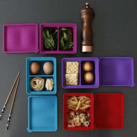 실리콘 용기 냉동 냉장 반찬 소분 도시락통 2구