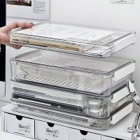 A4 투명 서류보관함 책상정리 문서 파일 다용도 수납함 파일꽂이