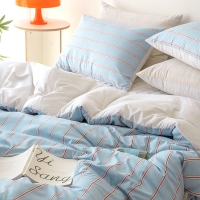 [메종쉼] 스트라이프 소프트마이크로 사계절 차렵 이불 세트 슈퍼싱