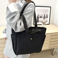 더블포켓 빅사이즈 에코백 데일리 캔버스 숄더백 패브릭 가방