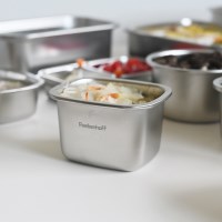 레벤호프 냉장 냉동 전자레인지 스텐 밀폐용기 반찬통 직사각 450ml