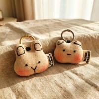토끼랑 곰이랑 키링 행운 부적 열쇠고리 귀여운 곰돌이 인형 남자 여