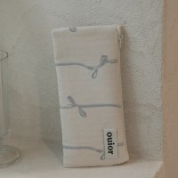 ouior flat pencil case - ribbon sky (topside zipper)