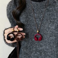 아리엘 포근한 벨벳 미니 헤드셋 롱 니트 찰떡 겨울 포인트 목걸이