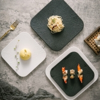 모던 플레이팅 도자기 8인치 정사각접시 반찬그릇 식기 디저트접시