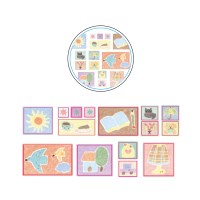 자파점 네모네모 사각형 키스컷