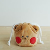 일레베어 곰돌이 보들보들 스트링 조이개 화장품 여행 파우치