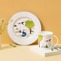 한국도자기x곽명주 자전거(White) 머그&플레이트 세트 2p