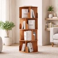 팀회전책장 400 5단 책꽂이 원형 수납 360도