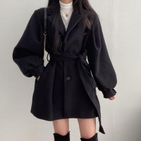 [홍은]2컬러 심플하고 클래식한 베이직 벌룬소매 하프코트