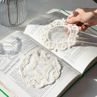 롬에이 로제 레이스 컵받침 빈티지 자수 패브릭코스터