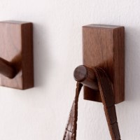 1+1 못없이 붙이는 너도밤나무 월넛 우드 벽후크 2type