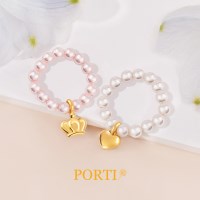 [뽀르띠] 순금 24K 0.5g 참 진주 돌반지 아기 백일반지