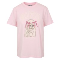 [가니] 26SS A1050062 868 핑크 푸들 그래픽 초크핑크 티셔츠