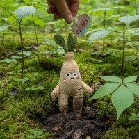 메세지카드+신묘한 호랑이 기운 산삼키링 한뿌리 인형 가방고리