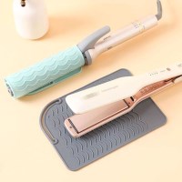 휴대용 고데기 롤 패드 파스텔 실리콘 단열 매트 거치대 여행용품