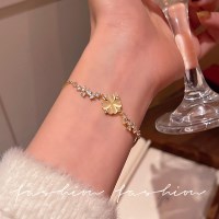 그로 여성 럭셔리 지르콘 스톤 클로버 팔찌