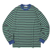 스트라이프 마린 코튼 롱 슬리브 (네이비/그린)