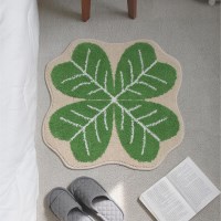 도툼 보들보들 미끄럼방지 네잎클로바 발매트