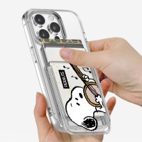 스누피 씽앤쏭 투명 마그네틱 슬라이드 카드지갑