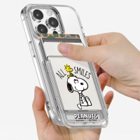 스누피 라이프 투명 마그네틱 슬라이드 카드지갑