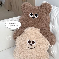 도르레상점 힐끔 강아지&곰돌이 등받이 쿠션 인형